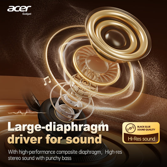 Acer Ohr560 Kabellose Kopfhörer | Over-Ear mit ANC Geräuschunterdrückung, Vollumfassendes Ohrdesign, Faltbar, Eingebautes Kondensatormikrofon, Hi-Fi Stereo Sound, HD ENC Anrufgeräuschreduzierung, Kompatibel mit 3,5-mm-Audiokabel, USA