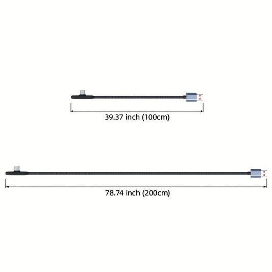 KAXOE 90-Grad-Winkel USB Typ-C Kabel | Schnellladefähig, Geflochtenes Daten-Sync-Kabel, USB zu Typ-C, Kompatibel mit Xiaomi, Samsung, Android-Handy, für Gaming