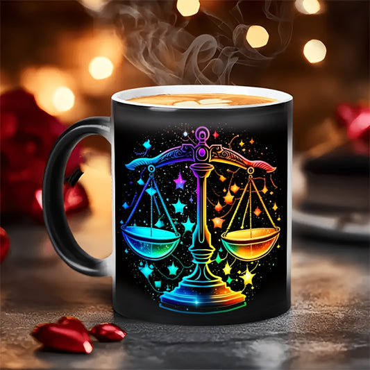 1 Stück 0,33Liter Zodiac Magic Farbwechsel-Becher - Lebhaftes Sternbild-Design, für heiße & kalte Getränke, perfekte Geschenkidee nur Handwäsche