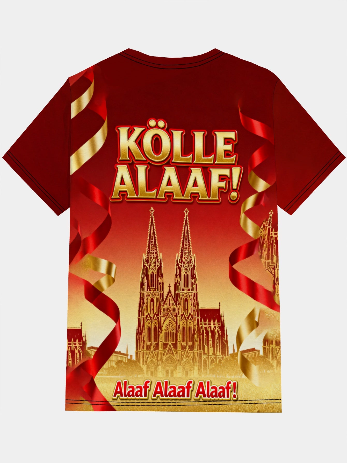 Herren-T-Shirt mit 3D-Digitalgrafikdruck-Design für den Kölner Karneval, mit rundem Rundhalsausschnitt und kurzen Ärmeln
