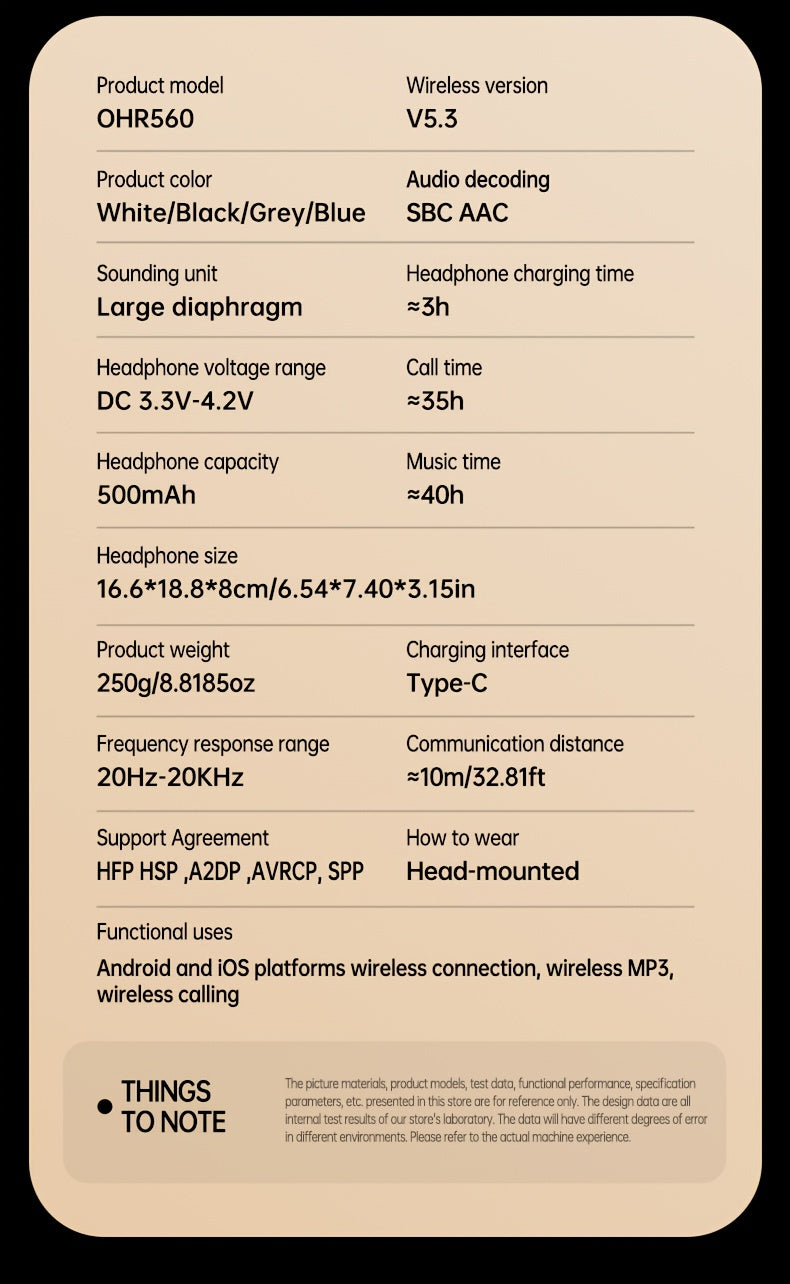 Acer Ohr560 Kabellose Kopfhörer | Over-Ear mit ANC Geräuschunterdrückung, Vollumfassendes Ohrdesign, Faltbar, Eingebautes Kondensatormikrofon, Hi-Fi Stereo Sound, HD ENC Anrufgeräuschreduzierung, Kompatibel mit 3,5-mm-Audiokabel, USA