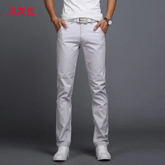 Frühjahr/Sommer Neue Freizeithosen für Männer Baumwolle Slim Fit Chinos Modische Hosen Herrenmarke 9 Farben Plusgröße 28-38