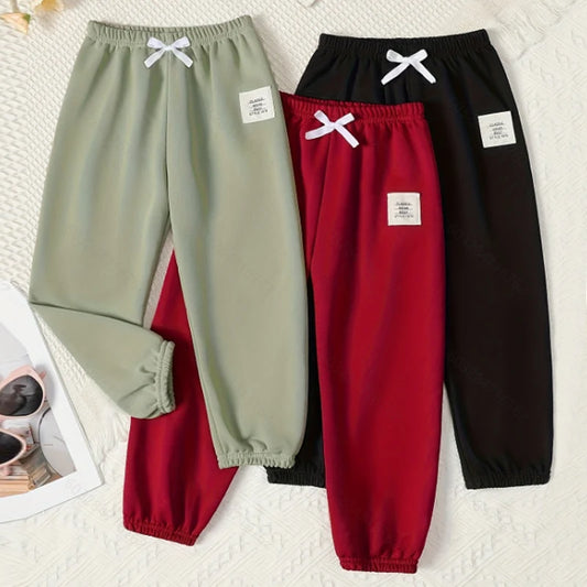 Kinder Mehrfarbige Saisonale Freizeit-Sporthose für Jungen und Mädchen Herbst Solide Farbe Modische Lockere Sweatpants