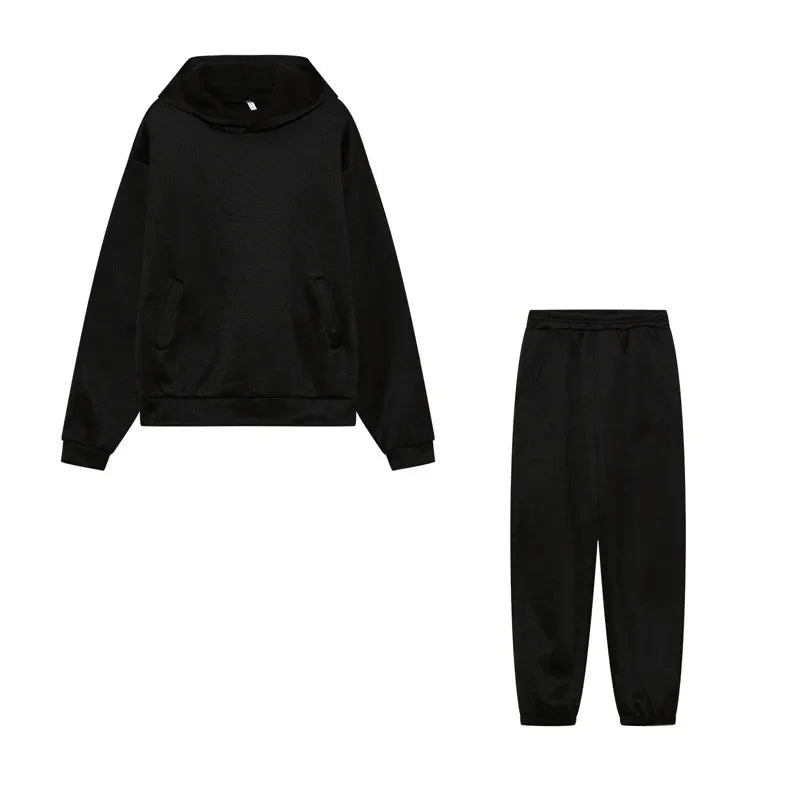 Großformat modisches Sweatshirt mit langen Ärmeln und Hosen-Set Herbst/Winter Damen Freizeitbekleidung Zweiteiliger Anzug Bequeme Plus-Size...