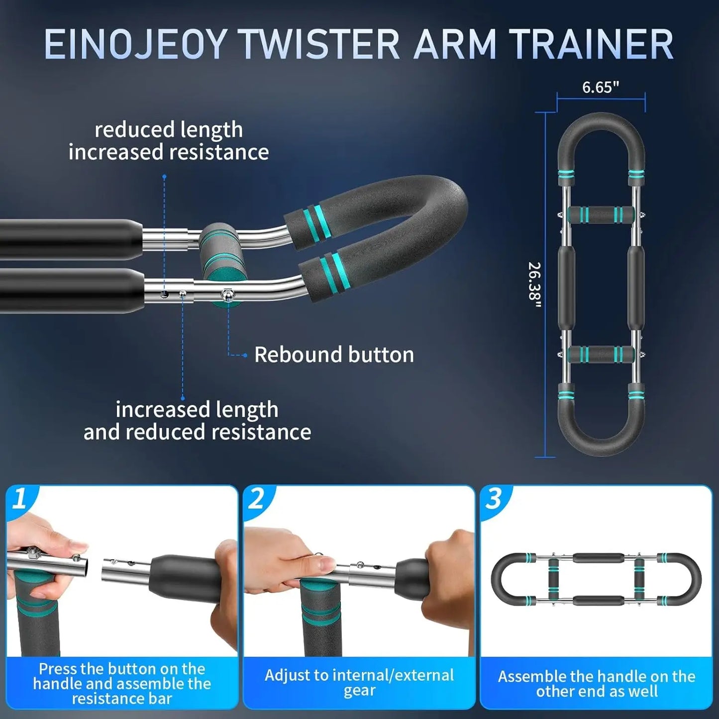 Twister-Arm-Trainer, verstellbarer Widerstand (27-64 kg), Brust-Trainingsgerät, Unterarm-Krafttrainingsstange, Musculus pectoralis spinalis