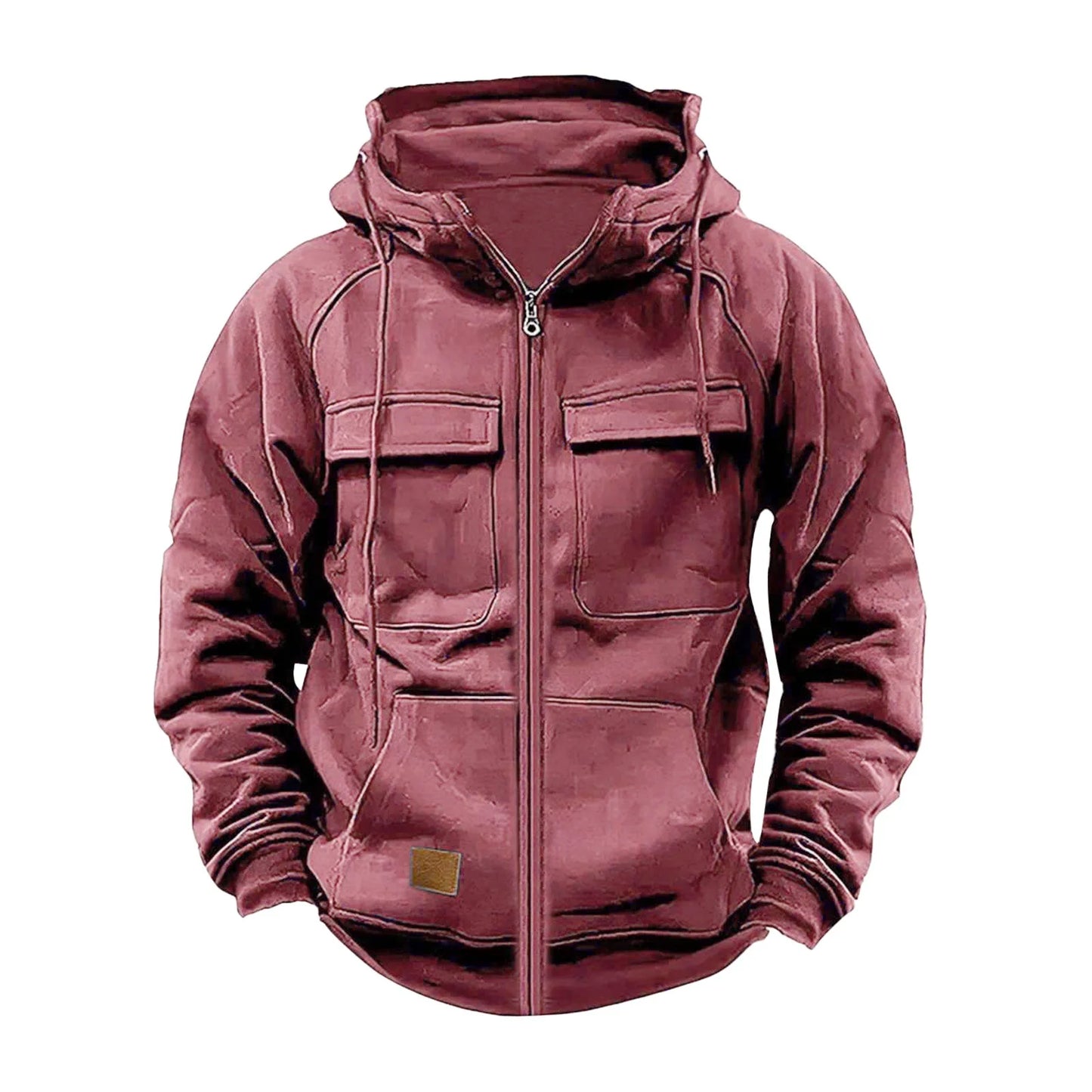 Neue Herbst-Winter Herren Kapuzen-Sweatshirts Jacken mit Kapuze, einfarbig, mit mehreren Taschen, Herren Reißverschluss-Sweatshirts, Sport Outdoor Freizeit Hoodie Mantel