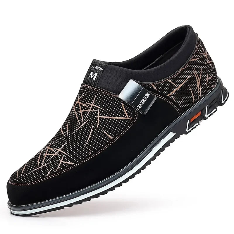 Business-Lederschuhe für Herren 2025 Neue Komfort-Trend Flache Arbeitsschuhe Freizeit-Mokassins Sneaker zum Hineinschlüpfen Große Herren-Loafer