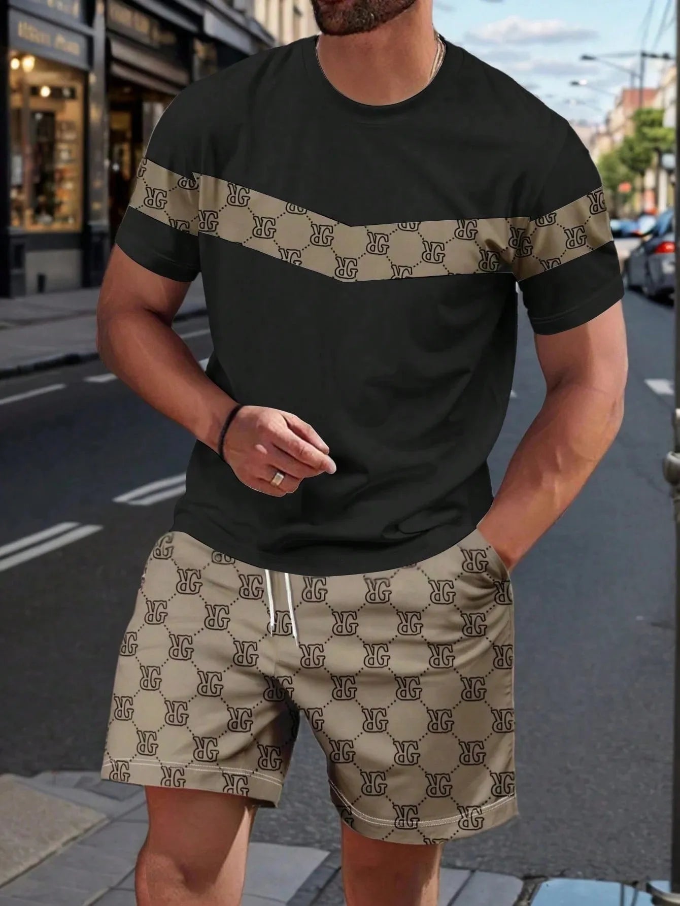 2026 heisse Sommermode Trendiges Freizeit-Sport-Outfit für Jugendliche Herren Kurzarm-T-Shirt + Shorts Zweiteiliges Set
