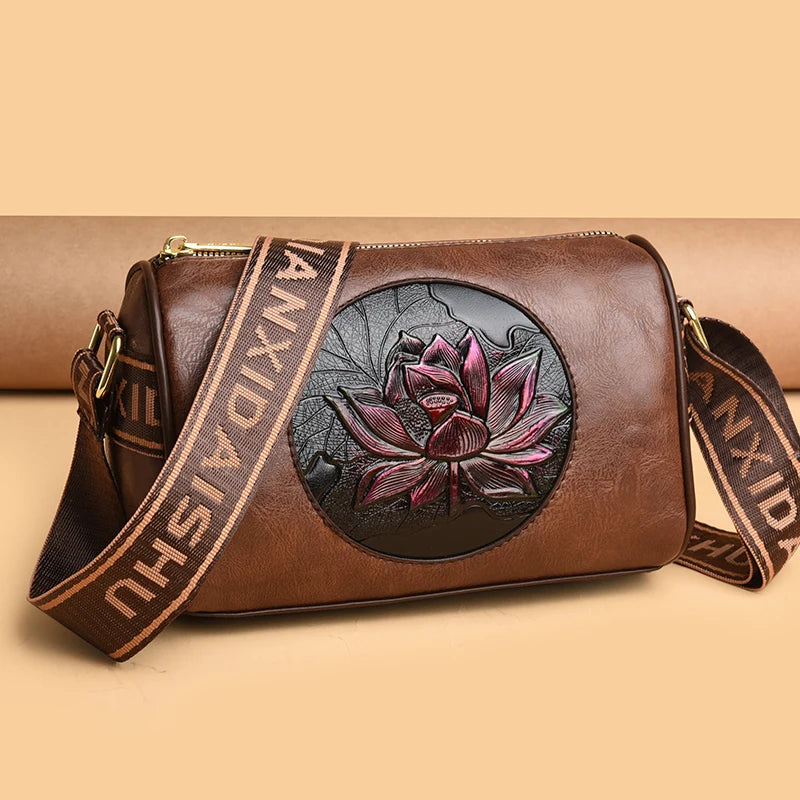 Lässige Damenhandtasche aus weichem Leder, Schulter- und Umhängetasche für Frauen, Neue Mode, bedruckte Damen-Umhängetasche