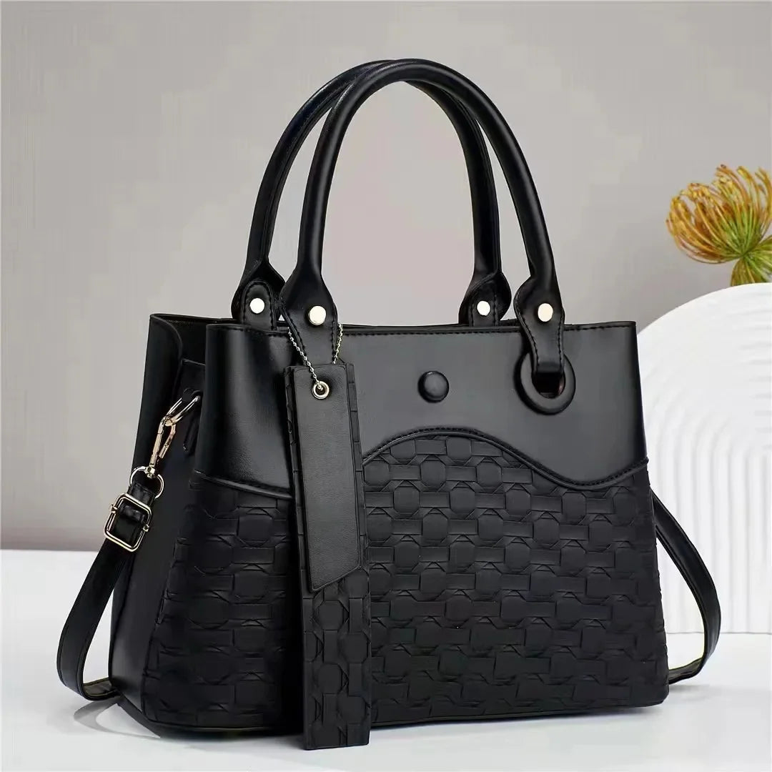 Neue modische Damenhandtasche mit großem Fassungsvermögen, vielseitige Umhängetasche, einfaches Karomuster