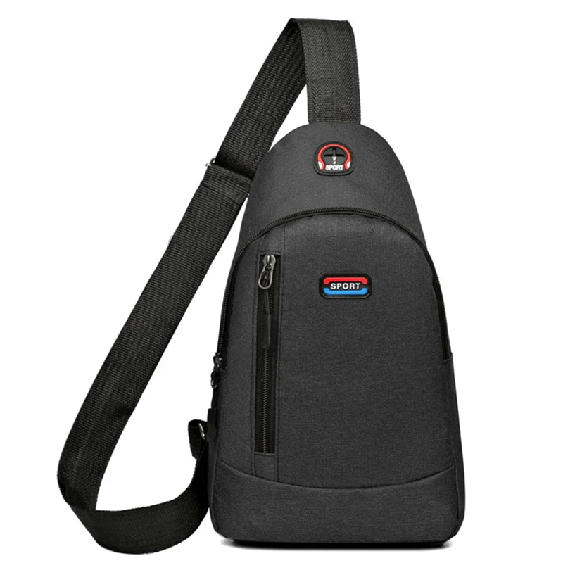 Herren Funktionale Brusttasche, Geeignet für Geschäftsreisen und Reisen, Einzelschultertasche, Einlagige Tasche, Nylonmaterial