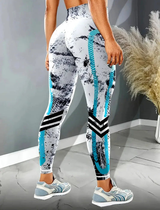 Fashion Street coole Sportleggings für Frauen Hip-Hop-Stil Hoch taillierte elastische Hose Tägliches Laufen Tanzen Bequeme Yoga-Hose