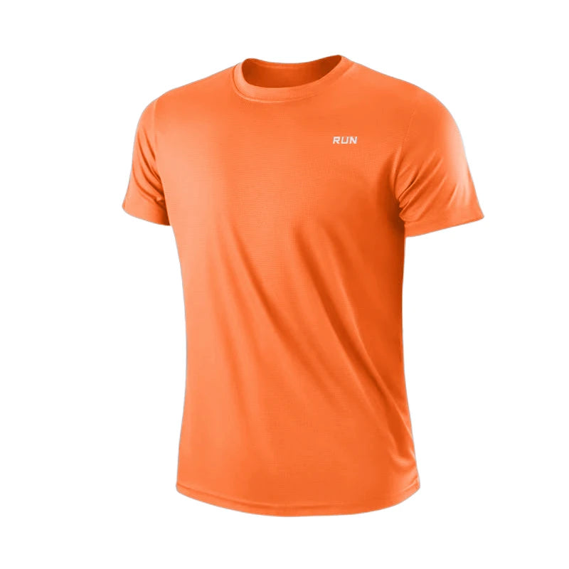 Herren Schnell trocknendes T-Shirt mit kurzem Arm, für Fitness und Laufen, Feuchtigkeitstransport, Rundhalsausschnitt, Trainings- und Sportshirt, Oberteil, leicht