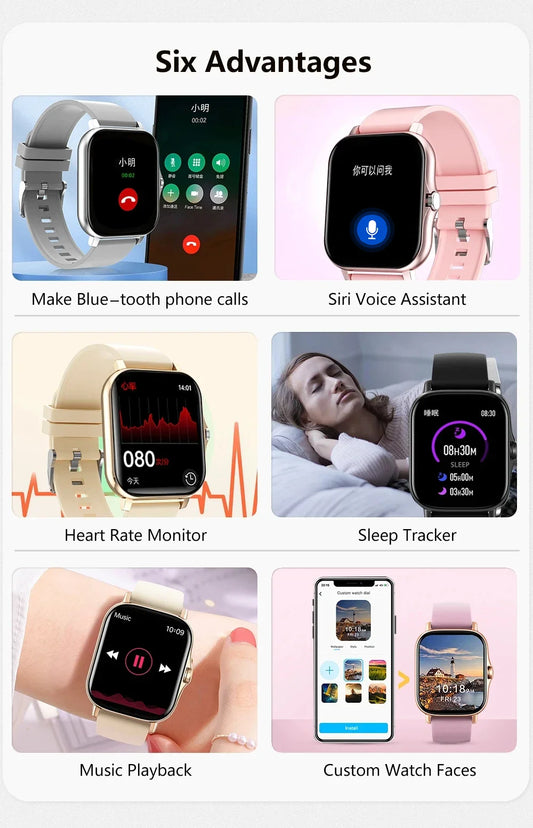 LAXASFIT 2025 Neue Herren Smartwatch Damen Geschenk Voller Touchscreen Sport Fitness Uhr Bluetooth-Anruf Smartwatch