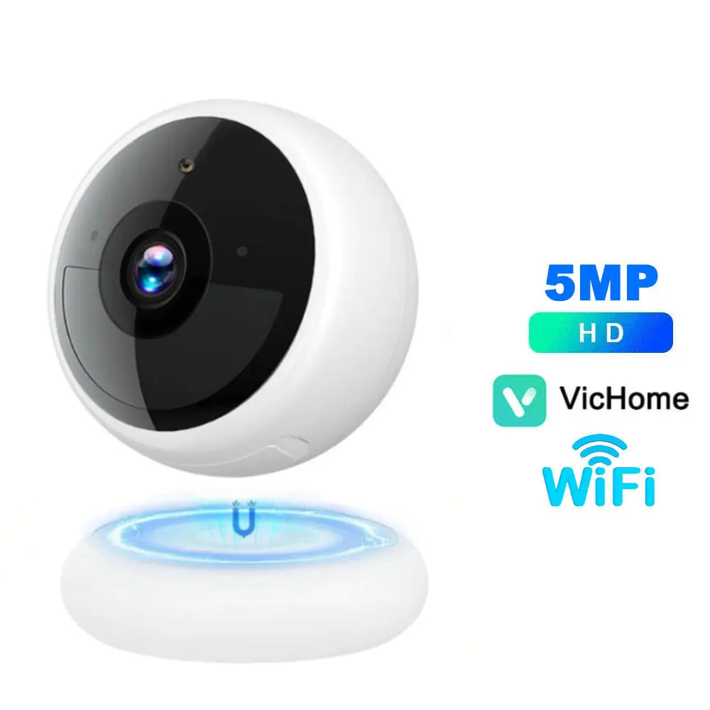 2K 5MP WLAN Heim-Sicherheitskamera Kabellose Außen-Magnetkamera Akku-Betriebene Kamera Überwachung KI-Bewegungserkennung Indoor HD-Kamera