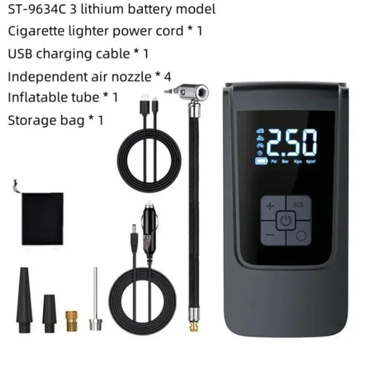 Air compressor, air pump for cars, portable tire inflator, electric motorcycle pump, air compressor for cars, motorcycles, bicycles