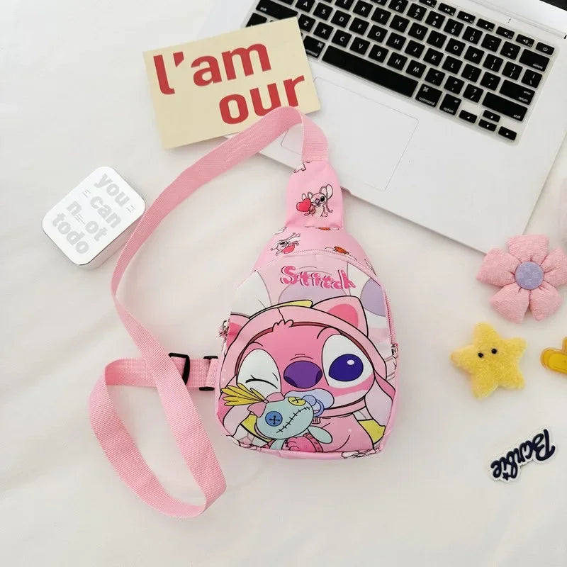 Stitch & Angel Umhängetasche, Cartoon Anime Crossbody-Tasche, modische lässige Schultertasche mit Münzfach für den täglichen Gebrauch