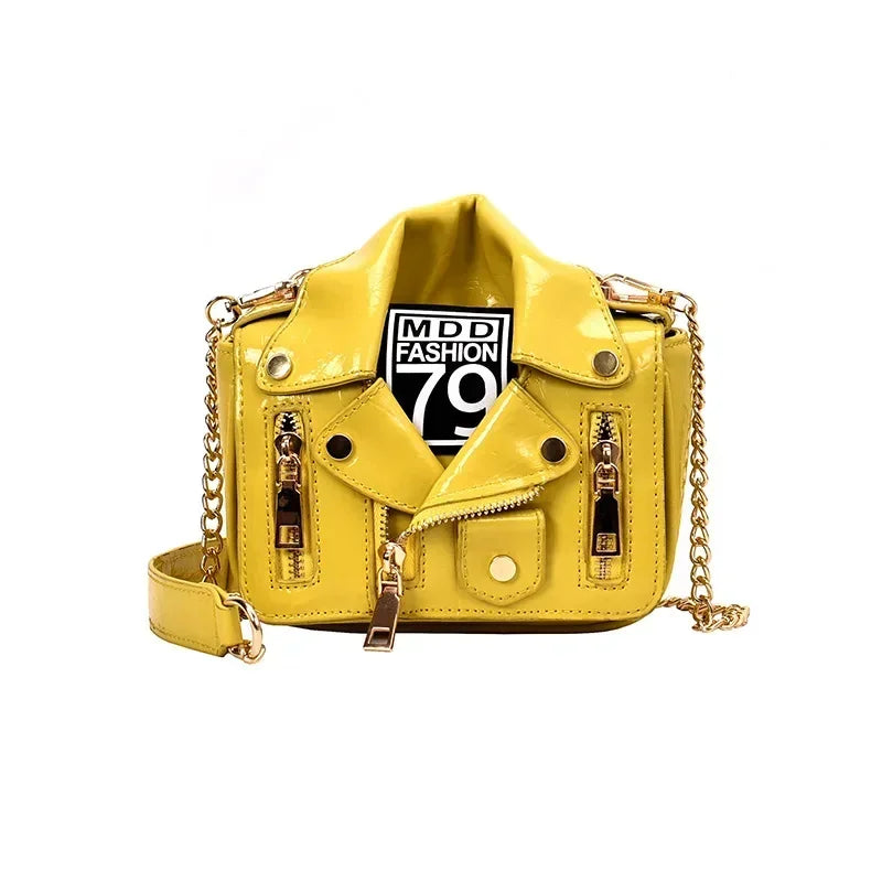 Designer Motorrad Taschen Luxuriöse Jackenform Schultertasche Messenger Bag PU-Leder Luxus Handtasche