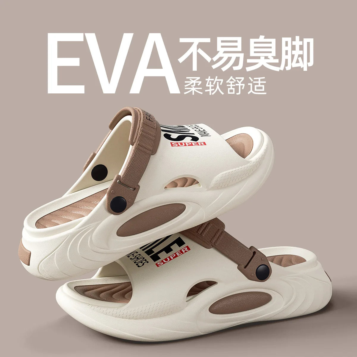 Shevalues Herren Sommer Hausschuhe Dicke Sohle Strand Slides Badezimmer Anti-Rutsch Hausschuhe Ultraleichte Buchstaben Hausschuhe Herren Sportschuhe
