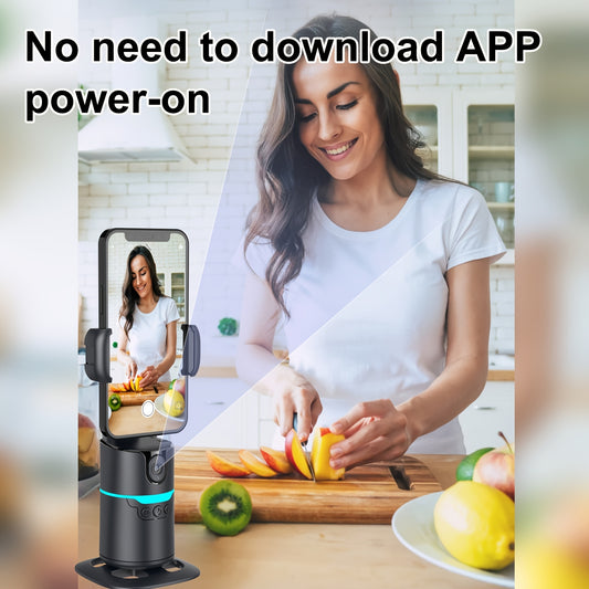 Q14 Neuer Gimbal-Selfie-Stick mit automatischer Gesichtserkennung, Fernsteuerung, 4-in-1 Gimbal-Stabilisator, 360°-Drehung, kompatibel mit iPhone/Android - Q12 Schwarz