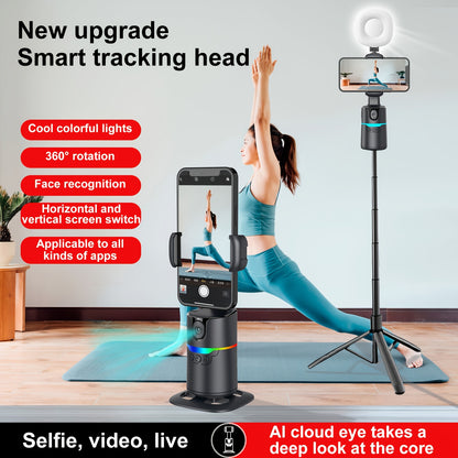 Q14 Neuer Gimbal-Selfie-Stick mit automatischer Gesichtserkennung, Fernsteuerung, 4-in-1 Gimbal-Stabilisator, 360°-Drehung, kompatibel mit iPhone/Android - Q12 Schwarz