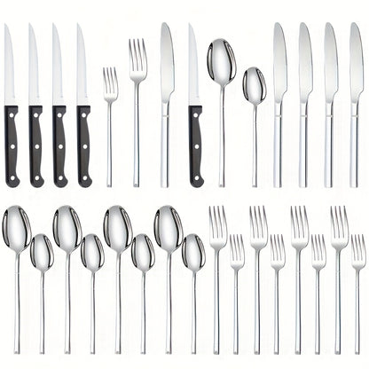 48-teiliges/24-teiliges Besteckset aus Edelstahl, spiegelpolierte Bestecke, Elegantes Tischdesign, Langlebiges Edelstahlbesteck von hoher Qualität