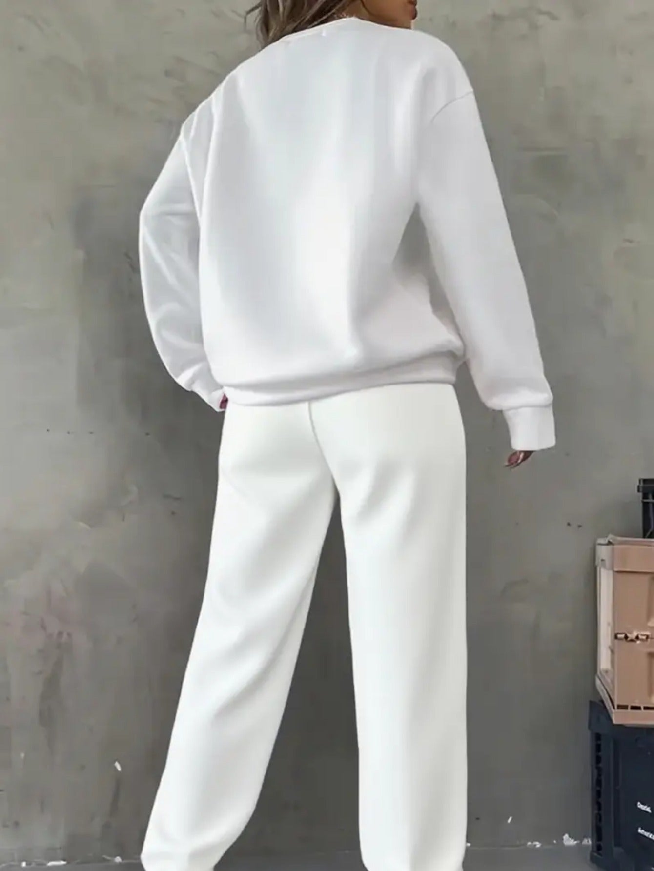 Sweatshirt/Sweatpants Set, Futter aus Fleece und kreativen „HUNTERS“-Charakterdrucken, Jogginganzug, mit Fleece gefüttert und verdickt warmes Sweatshirt
