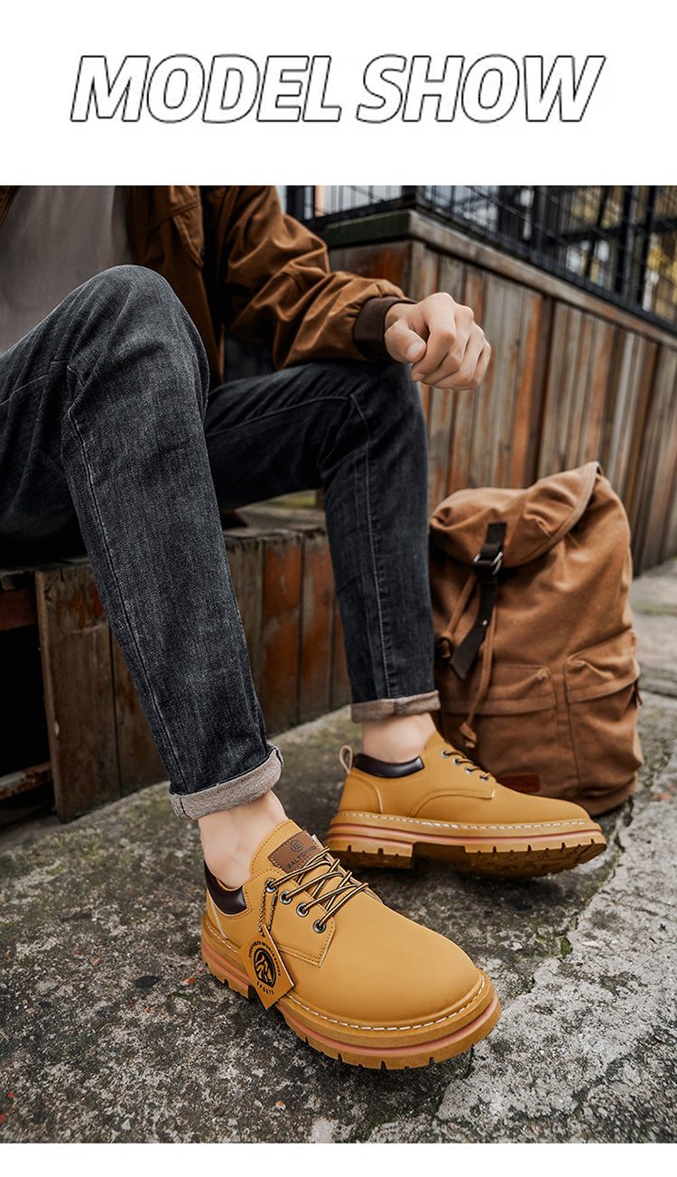 Herren Klassische Low-Top Oxfords - Schnürung mit Rundspitze, rutschfeste PVC-Sohle, leichtes Obermaterial & gepolsterte Innensohle für Business Casual, Outdoor, Fitnessstudio - Vielseitig für alle Jahreszeiten (Einfarbig)