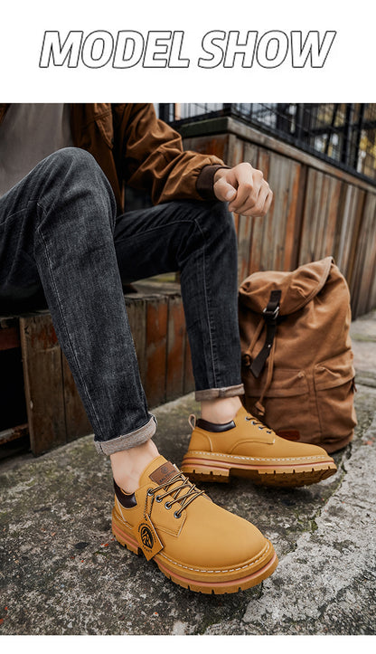 Herren Klassische Low-Top Oxfords - Schnürung mit Rundspitze, rutschfeste PVC-Sohle, leichtes Obermaterial & gepolsterte Innensohle für Business Casual, Outdoor, Fitnessstudio - Vielseitig für alle Jahreszeiten (Einfarbig)