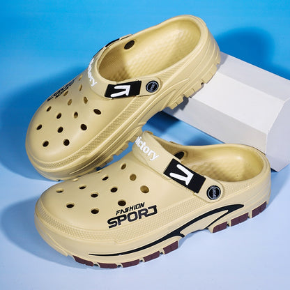 Herren Sommermode lässige atmungsaktive Clogs mit dicken rutschfesten Sohlen, perfekt für den Außenbereich