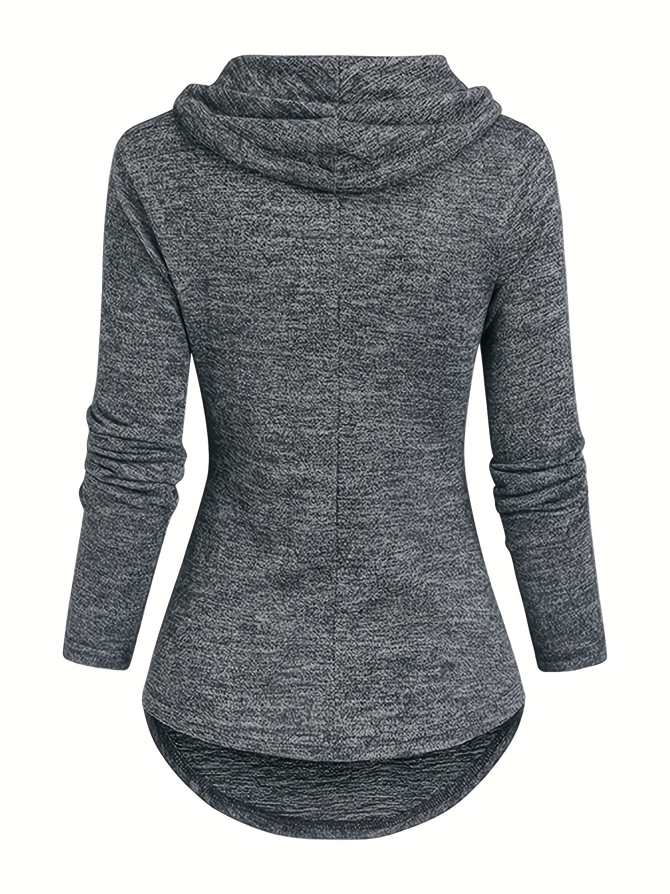 Übergröße - Lässiges Kapuzen-Sweatshirt für Frauen in Übergröße mit Wasserfallkragen
