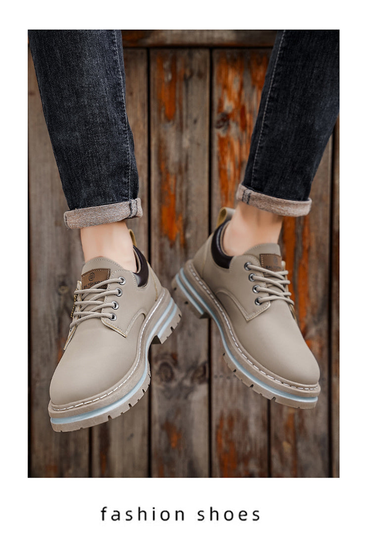 Herren Klassische Low-Top Oxfords - Schnürung mit Rundspitze, rutschfeste PVC-Sohle, leichtes Obermaterial & gepolsterte Innensohle für Business Casual, Outdoor, Fitnessstudio - Vielseitig für alle Jahreszeiten (Einfarbig)