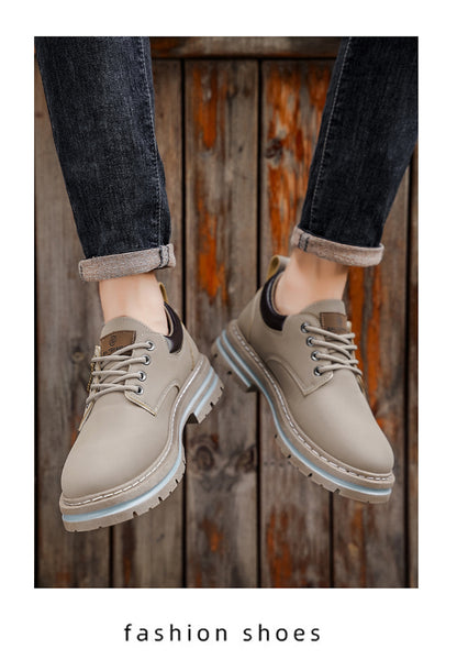 Herren Klassische Low-Top Oxfords - Schnürung mit Rundspitze, rutschfeste PVC-Sohle, leichtes Obermaterial & gepolsterte Innensohle für Business Casual, Outdoor, Fitnessstudio - Vielseitig für alle Jahreszeiten (Einfarbig)