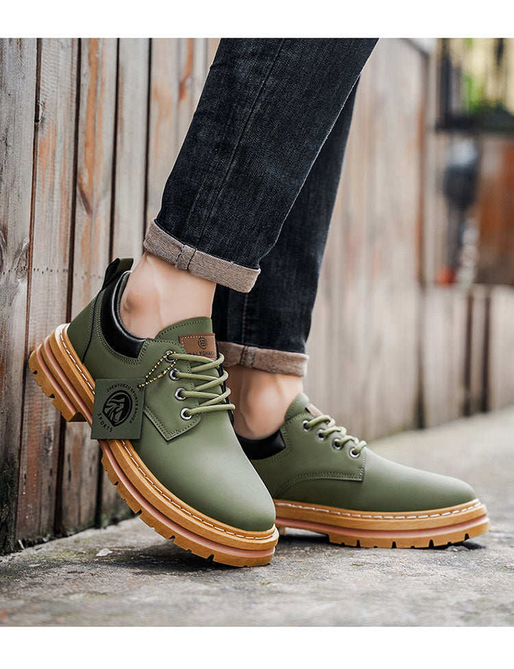 Herren Klassische Low-Top Oxfords - Schnürung mit Rundspitze, rutschfeste PVC-Sohle, leichtes Obermaterial & gepolsterte Innensohle für Business Casual, Outdoor, Fitnessstudio - Vielseitig für alle Jahreszeiten (Einfarbig)