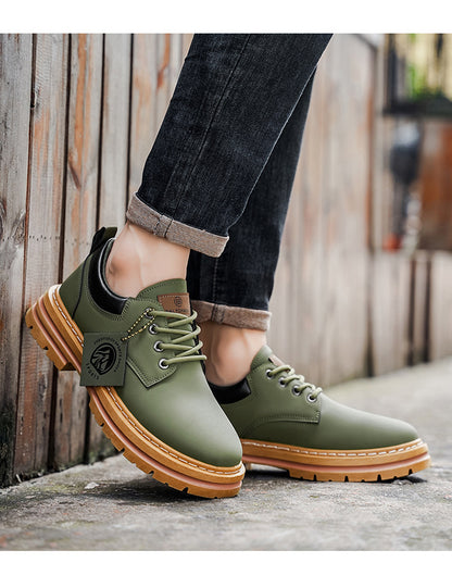 Herren Klassische Low-Top Oxfords - Schnürung mit Rundspitze, rutschfeste PVC-Sohle, leichtes Obermaterial & gepolsterte Innensohle für Business Casual, Outdoor, Fitnessstudio - Vielseitig für alle Jahreszeiten (Einfarbig)