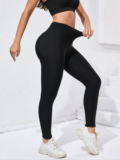 Damen Yoga-Leggings mit hoher Elastizität - Einfarbig, Enganliegend, Besonders Wärmend, Ideal für Laufen, Fitness & Outdoor-Aktivitäten, Wärmeverstärkender Stoff, Wärmende Leggings | Hoch elastischer Stoff | Glatte Textur Leggings