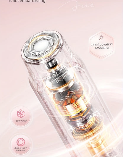 1 Stück Wiederaufladbarer Elektrorasierer mit Doppelkopf | 2-in-1 Kabelloser Unisex Nass- und Trocken-Body-Haarschneider sowie Gesichts-Epilierer, Pflegegeräte & Trimmer