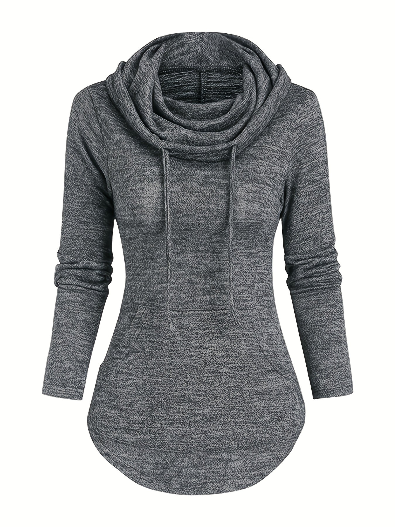 Übergröße - Lässiges Kapuzen-Sweatshirt für Frauen in Übergröße mit Wasserfallkragen