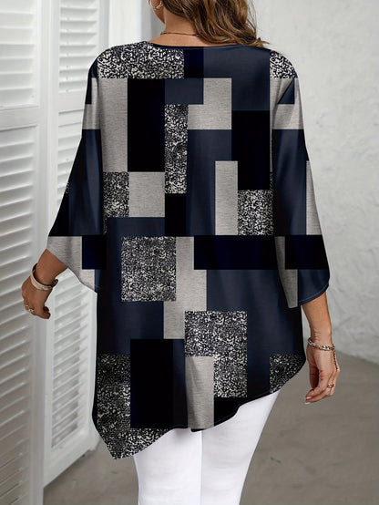 Damen Bluse , Moderne Muster , diverse Farben , Grosse Größen