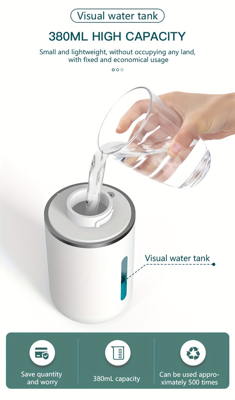 Ein 380 ml wiederaufladbarer automatischer Sensorspender für Seife, geeignet für Schaumschhandseife und Küchenreiniger mit automatischer Sensortechnologie