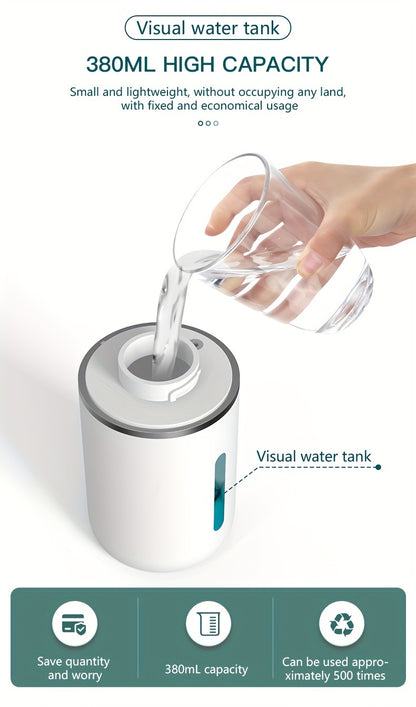 Ein 380 ml wiederaufladbarer automatischer Sensorspender für Seife, geeignet für Schaumschhandseife und Küchenreiniger mit automatischer Sensortechnologie