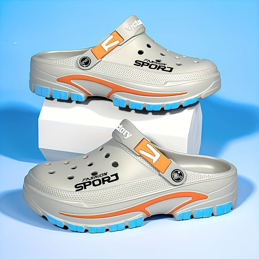 Herren Sommermode lässige atmungsaktive Clogs mit dicken rutschfesten Sohlen, perfekt für den Außenbereich