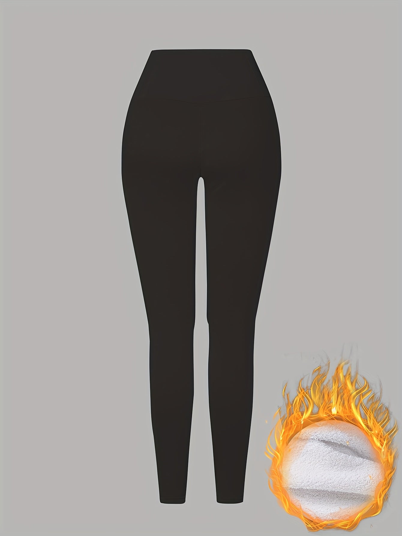 Damen Thermo-Leggings mit dickem Fleece-Futter und hohem Bund – Winterwärme, dehnbarer Skinny-Fit, einfarbig, lange Länge, perfekt für Freizeit- oder Outdoor-Aktivitäten