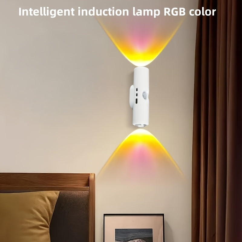 6er-Set weiße, wandmontierte, intelligente LED-Lichtleiste mit Bewegungssensor, dimmbar,  geeignet für Treppen, Flur, Schlafzimmer