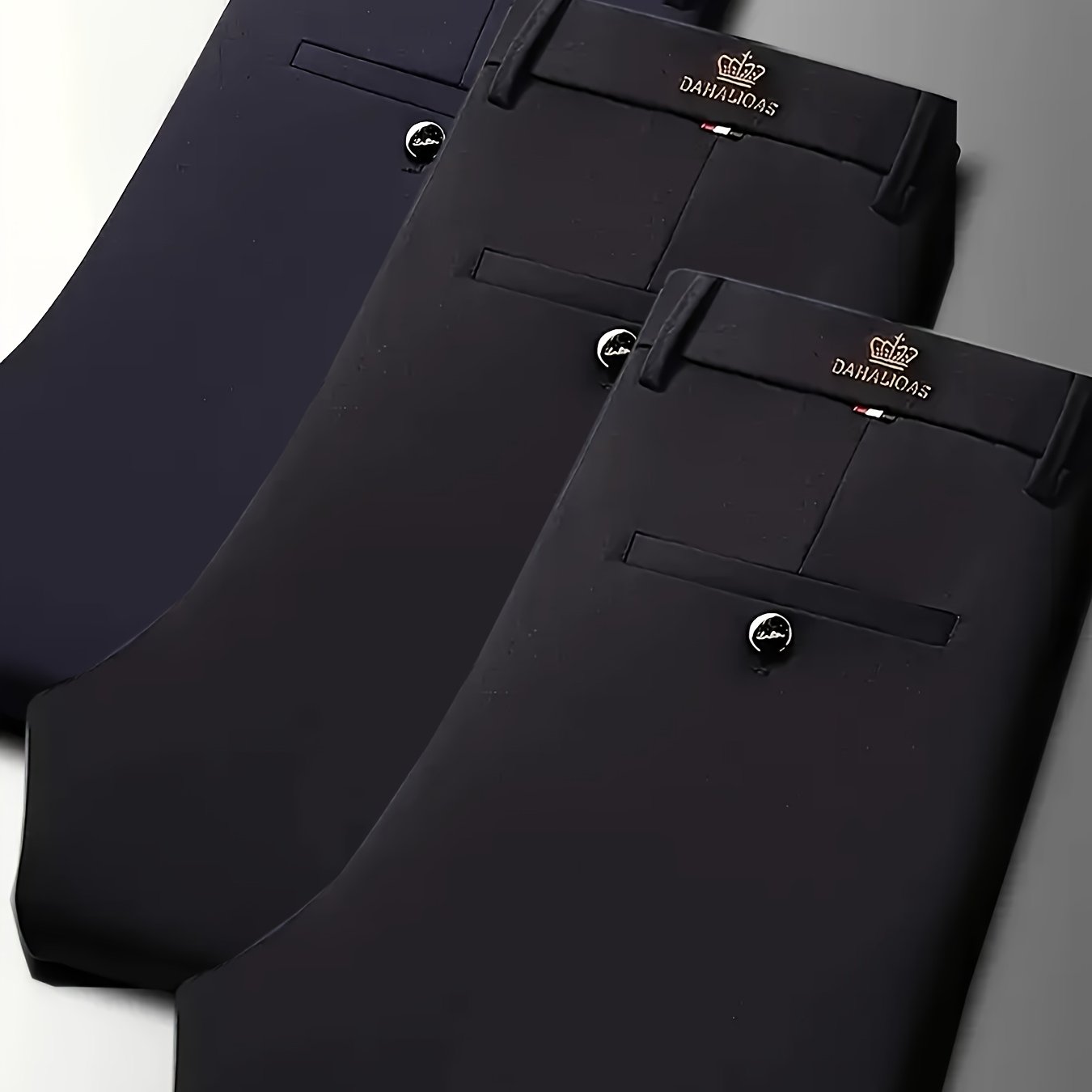 3er-Pack hoch elastische Herren-Business-Casual-Hosen, ganzjährige Tragbarkeit, knitterfrei – kein Bügeln erforderlich, professioneller Stil, klassisches Design, hochwertige Verarbeitung, maschinenwaschbar
