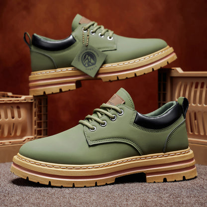 Herren Klassische Low-Top Oxfords - Schnürung mit Rundspitze, rutschfeste PVC-Sohle, leichtes Obermaterial & gepolsterte Innensohle für Business Casual, Outdoor, Fitnessstudio - Vielseitig für alle Jahreszeiten (Einfarbig)