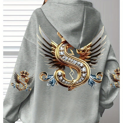 Große Größen, weiches, lässiges Langarmshirt mit Tasche, bequemes Damen-Casual-Outfit in großen Größen