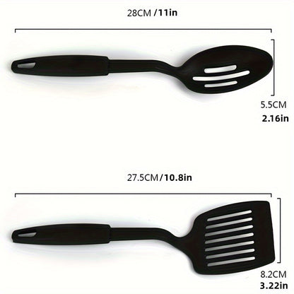 6-teiliges, strapazierfähiges, hitzebeständiges Set mit Kelle, Löffel, Schaumlöffel, Spatel, Schöpflöffel und Spaghettilöffel