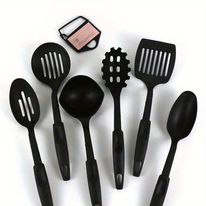 6-teiliges, strapazierfähiges, hitzebeständiges Set mit Kelle, Löffel, Schaumlöffel, Spatel, Schöpflöffel und Spaghettilöffel