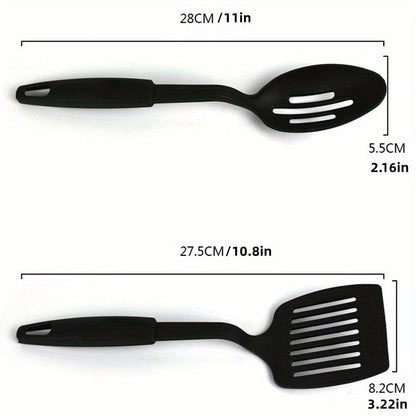 6-teiliges, strapazierfähiges, hitzebeständiges Set mit Kelle, Löffel, Schaumlöffel, Spatel, Schöpflöffel und Spaghettilöffel